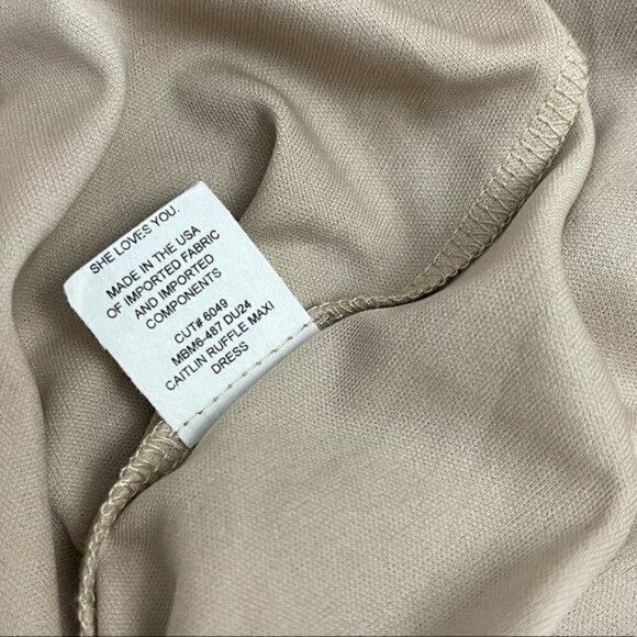 SMYM Caitlin Ruffle Maxi Dress in Dune Chiffon - Picture 6 of 8